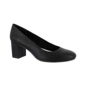 Proper Womens Faux Leather Block Heel Pumps